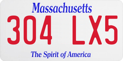 MA license plate 304LX5