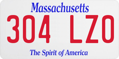 MA license plate 304LZ0