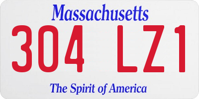 MA license plate 304LZ1