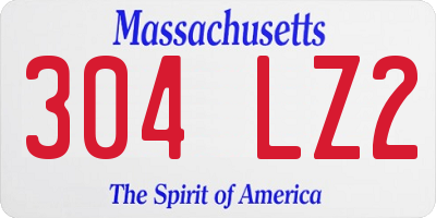 MA license plate 304LZ2