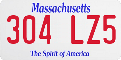 MA license plate 304LZ5