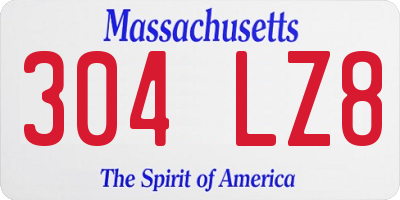 MA license plate 304LZ8