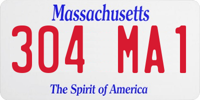 MA license plate 304MA1