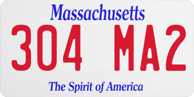 MA license plate 304MA2