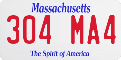 MA license plate 304MA4