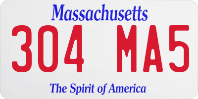 MA license plate 304MA5