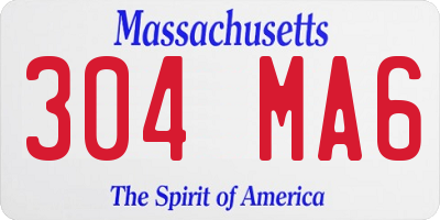 MA license plate 304MA6