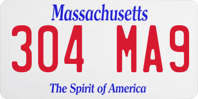 MA license plate 304MA9