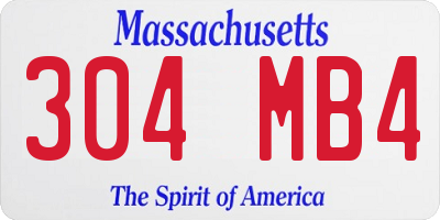 MA license plate 304MB4
