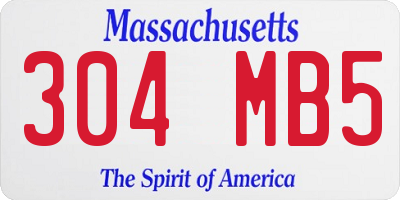 MA license plate 304MB5