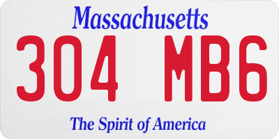 MA license plate 304MB6