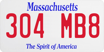 MA license plate 304MB8