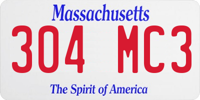 MA license plate 304MC3