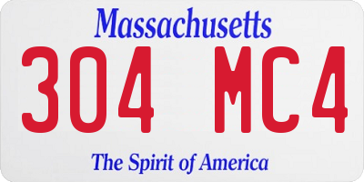 MA license plate 304MC4