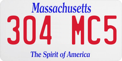 MA license plate 304MC5