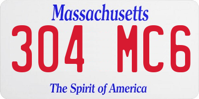 MA license plate 304MC6
