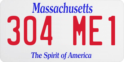 MA license plate 304ME1
