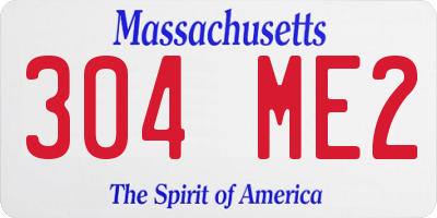 MA license plate 304ME2