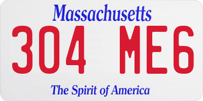 MA license plate 304ME6