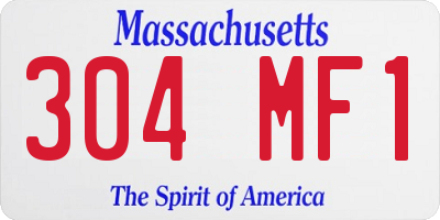 MA license plate 304MF1