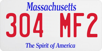 MA license plate 304MF2