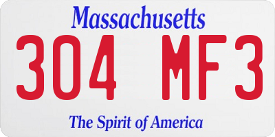 MA license plate 304MF3