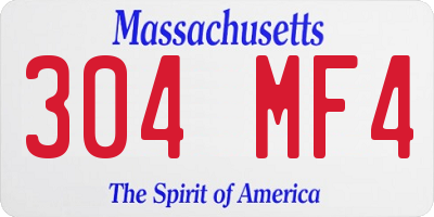 MA license plate 304MF4
