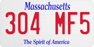 MA license plate 304MF5