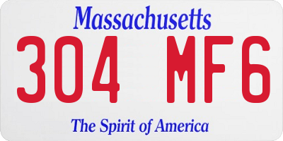 MA license plate 304MF6
