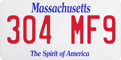 MA license plate 304MF9