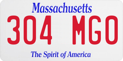 MA license plate 304MG0