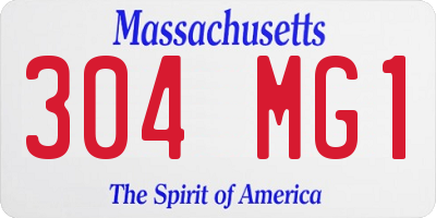 MA license plate 304MG1