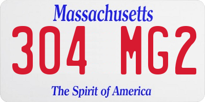 MA license plate 304MG2