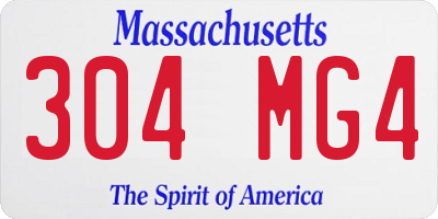 MA license plate 304MG4