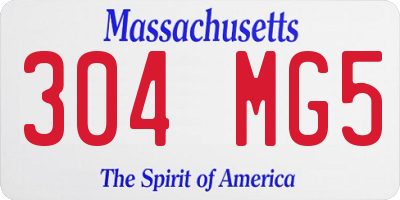 MA license plate 304MG5