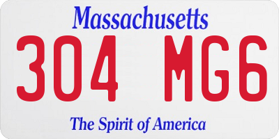 MA license plate 304MG6