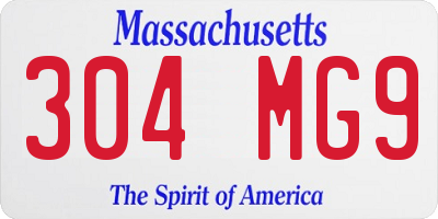 MA license plate 304MG9