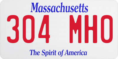 MA license plate 304MH0