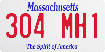MA license plate 304MH1