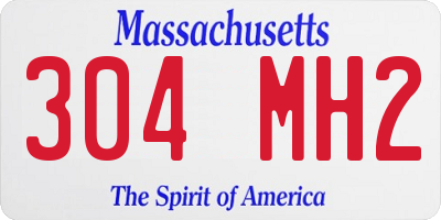 MA license plate 304MH2