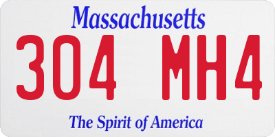 MA license plate 304MH4
