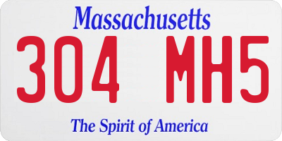 MA license plate 304MH5