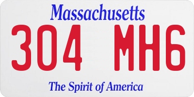 MA license plate 304MH6