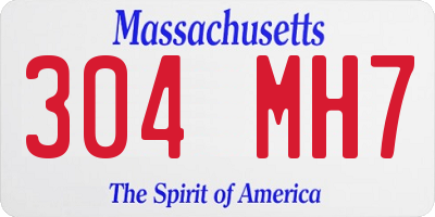 MA license plate 304MH7
