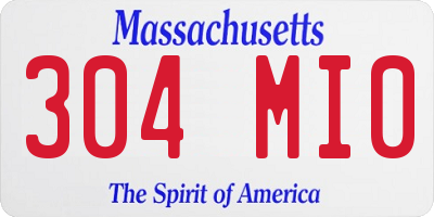 MA license plate 304MI0