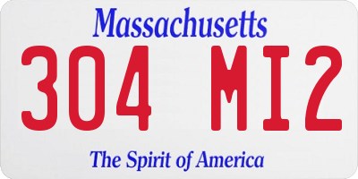 MA license plate 304MI2