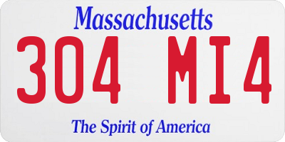 MA license plate 304MI4