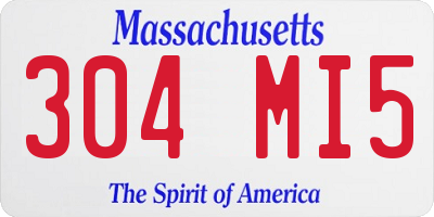 MA license plate 304MI5