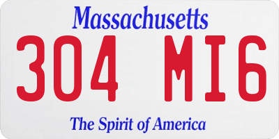 MA license plate 304MI6