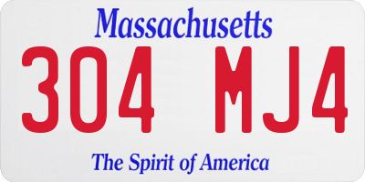MA license plate 304MJ4